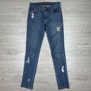 James Jeans Women's Skinny Jeans James Twiggy Blue 27 Distressed Denim